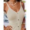 CUPSHE Women’s Swimsuit Cover Up Crochet Sleeveless Beach Cover Up Swimwear Summer Casual Mini Dress(Beige)