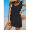 CUPSHE Women’s Swimsuit Cover Up Tank Sleeveless Summer Mini Dresses Beach Basic(Basic Black)