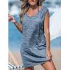 CUPSHE Women’s Swimsuit Cover Up Tank Sleeveless Summer Mini Dresses Beach Basic(Blue)
