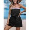 CUPSHE Women’s Swimsuit Cover Ups Strapless Straight Leg Tube Beach Cover Up Romper for Swimwear(Black)