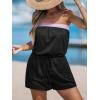 CUPSHE Women’s Swimsuit Cover Ups Strapless Straight Leg Tube Beach Cover Up Romper for Swimwear(Black)