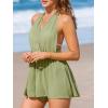 CUPSHE Women’s Swimsuit Coverup Shorts Rompers Halterneck Backless Jumpsuits Beach Outfits(Green)