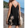 CUPSHE Women’s Swimsuit Coverup Spaghetti Strap Beach Cover Ups Casual V Neck Mini Dress(Black)