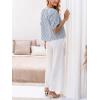 CUPSHE Women’s Tie Front Striped Shirt Cute Babydoll Tops Short Puffy Sleeve Blouse 2025 Summer Trendy Vacation Outfits(Blue)