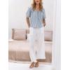 CUPSHE Women’s Tie Front Striped Shirt Cute Babydoll Tops Short Puffy Sleeve Blouse 2025 Summer Trendy Vacation Outfits(Blue)