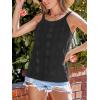 CUPSHE Womens Top Hollow Lace Tank Top Casual Mock Neck Sleeveless Summer Vest Blouses 2025 Fashion(Black)