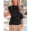 CUPSHE Womens Top Knit Mock Neck Sleeveless Side Twist Jersy Blouse(Black)