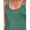CUPSHE Womens Top Knit Scoop Neck Sleeveless Tank Top Double Strap Blouse Casual Loose(Green)