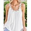 CUPSHE Womens Top Off-Shoulder Round Neck Floral Trim Short Sleeve Blouse Summer Loose Casual Shirt(White)