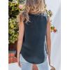 CUPSHE Womens Top Square Neck Sleeveless Curved Hem Relaxed Blouse Casual Loose(Black)