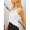 CUPSHE Womens Top V Neck Sleeveless Ruching Ruffled Blouse Casual Loose Vacation(White)