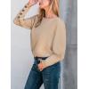 CUPSHE Womens Top Woven Mock Neck Puff Long Sleeves Buttons Blouse Casual Loose(Khaki)