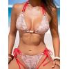 CUPSHE Women’s Triangle Bikini Sets Two Piece Swimsuit Halter Straps Cheeky Low Rise Sexy Bathing Suit Side Tie(Animal Print/Pink)