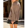 CUPSHE Womens Turtleneck Chunky Knit Sweater High Neck Cable Knit Sweater Casual Fit Long Sleeve Sweater Tops(Taupe)