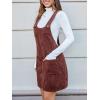 CUPSHE Women’s U Neck Pinafore Mini Fall Dress Shoulder Straps with Button Front Patch Pockets Casual Autumn Dresses(Brown)