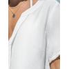 CUPSHE Women’s V Neck Cover Up Dress Short Sleeve Semi-Sheer Beach Mini Dress(White)