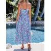 CUPSHE Women’s V Neck Striped Summer Dress Casual Floral Maxi Dresses Sleeveless Long Flowy Sundress with Removable Pads(Blue Stripe)