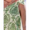 CUPSHE Womens Vacation Beach Floral Sleeveless Bow Tie One Shoulder Cover Up Tops Shirt(Green)