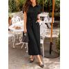 CUPSHE Womens summer Jumpsuits Collar Short Sleeve Button Up Jumpsuit Elastic Waist Wide Leg with Pockets(Black)