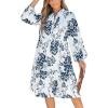CUPSHE Fall Dress for Women 2025 V Neck Long Sleeve Floral Button Ruffled Fall Fashion Midi Spring Casual Dress(Navy Floral)