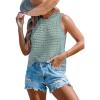 CUPSHE Summer Crochet Tank Tops for Women Sleeveless Beach Cover Up Top Casual Knit Tops Swim Cover Ups(Green)