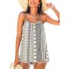 CUPSHE Summer Strap Boho Printed Cami Top Loose Casual Sleeveless Tank Top Cover-Up Top Casual Vacation(Black)
