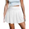 CUPSHE Women Cover Skirt Lace Smcoked High Waist Woven Beach Vacation Outfits(White)