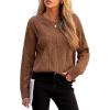 CUPSHE Women Fall Sweater Cable Knit Long Sleeve Crewneck Casual Winter Cozy Pullover Tops Rust, S
