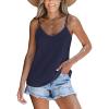 CUPSHE Women Loose Fit Casual Flowy Tank Tops Cami V Neck Sleeveless Tshirts(Blue)
