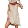 CUPSHE Women Swimsuit Cover Ups Cotton Sleeveless Cross Back Beach Coverup Dress(Apricot)