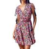 CUPSHE Women Swimsuit Coverup Sleeveless Swimwear V Neck Pool Cover Up for Bathing Suit(Hot Pink Floral)