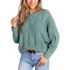 CUPSHE Womens Casual Boat Neck Sweaters Fall 2024 Soft Long Batwing Sleeve Pullover Jumper Tops Knit Outfits(Green)