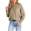 CUPSHE Womens Casual Boat Neck Sweaters Fall 2024 Soft Long Batwing Sleeve Pullover Jumper Tops Knit Outfits(Khaki)