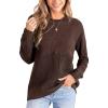 CUPSHE Women’s Long Sleeve Knit Sweaters Crewneck Pullover Fall Sweater Casual Jumper Tops(Brown)