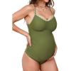 CUPSHE Women’s Maternity One Piece Swimsuit Adjustable Strap Ruched Shell Stitched Back Cutout Bathing Suit for Pregnancy(Green)