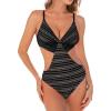 CUPSHE Women’s One Piece Swimsuit Sexy Cutout Textured Bathing Suit Tummy Control Backless Swimwear 2026(Black)