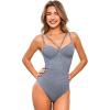 CUPSHE Women’s One Piece Swimsuit Sweetheart Neck Underwire Adjustable Straps Bathing Suit Back Hook Tummy Control(Navy White Gingham)