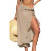 CUPSHE Women’s Sarong Cover Ups Swimsuit Wrap Skirt Self Tie Beach Cover Up Ruffle Wraps One Size(Brown)