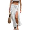 CUPSHE Women’s Sarong Cover Ups Swimsuit Wrap Skirt Self Tie Beach Cover Up Ruffle Wraps One Size(White)