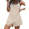 CUPSHE Women’s Sleeveless Casual Loose Lace Up Mini Jumpsuit Elastic Waist Stretchy Romper Jumpsuit(Cream)