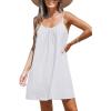 CUPSHE Women’s Spaghetti Strap Swimsuit Cover Ups Sleeveless Beach Swim Basic Tshirt Dress(White)
