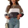 CUPSHE Women’s Striped Color Block Sweater Long Sleeve Crewneck Lightweight Pullover Sweater Tops(Red)