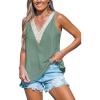 CUPSHE Womens Summer Lace Tank Tops Cute V Neck Eyelet Sleeveless Casual Work Dressy Blouse Vacation Shirt(White)