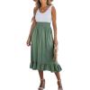 CUPSHE Women’s Summer Midi Dresses Sleeveless Tank Smocked Beach Vacation Hawaiian 2025 Flowy Sundress(Green)