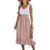CUPSHE Women’s Summer Midi Dresses Sleeveless Tank Smocked Beach Vacation Hawaiian 2025 Flowy Sundress(Pink)