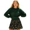 CUPSHE Womens Sweater Long Sleeve Crewneck 2025 Lightweight Trendy Crochet Sweaters Top(Dark Green)