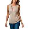 CUPSHE Womens Sweater Vest Ribbed Knit Sleeveless Slim Fit Pullover Tank Tops Fall Outfits 2025(Beige)