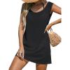 CUPSHE Women’s Swimsuit Cover Up Tank Sleeveless Summer Mini Dresses Beach Basic(Basic Black)