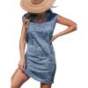 CUPSHE Women’s Swimsuit Cover Up Tank Sleeveless Summer Mini Dresses Beach Basic(Blue)