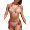 CUPSHE Women’s Triangle Bikini Sets Two Piece Swimsuit Halter Straps Cheeky Low Rise Sexy Bathing Suit Side Tie(Animal Print/Pink)
